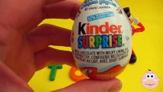 Kinder Surprise Egg Learn A Word! Lesson T (Teaching Spelling & Letters Unwrapping Eggs