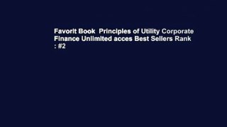 Favorit Book  Principles of Utility Corporate Finance Unlimited acces Best Sellers Rank : #2