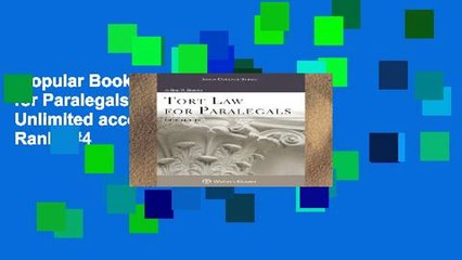 Popular Book  Tort Law for Paralegals (Aspen College) Unlimited acces Best Sellers Rank : #4