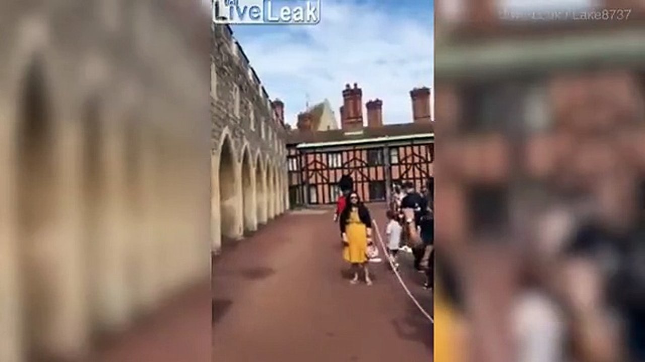 Out of my way! Guardsman pushes female tourist in Windsor