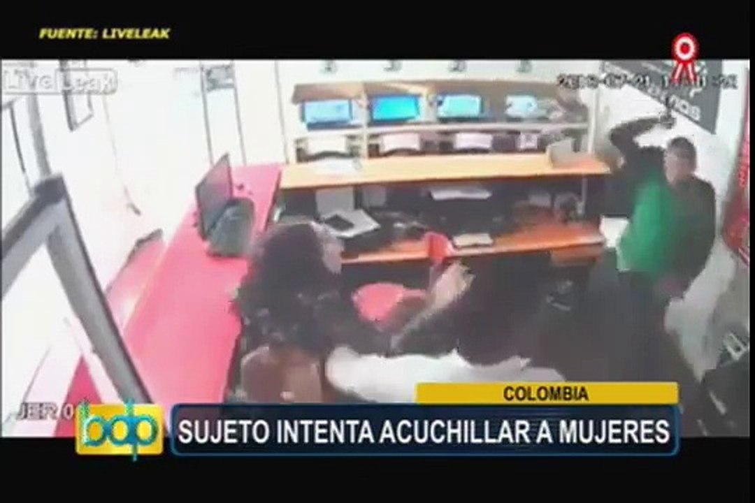Colombia: hombre es detenido tras intentar atacar con cuchillo a mujer
