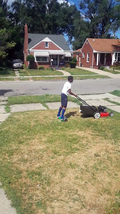 Hoverboard Lawn Mowing