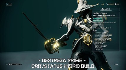 Warframe: Destreza Prime - Crit/Status Hybrid Build - Update 23.0.7+