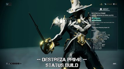 Warframe: Destreza Prime - Status Build - Update 23.0.7+