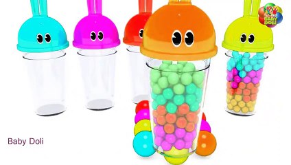 Learn Colors for Kids with Bunny Molds Magic Bubble Gums for Children Nursery Rhymes -