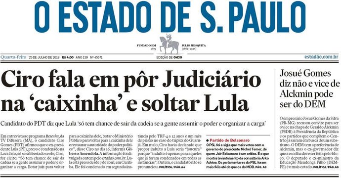Ciro quer enquadrar juízes e promotores e restaurar autoridade dos políticos