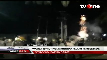 Tuntut Pembunuh Warga Ditangkap, Massa Bentrok dengan Polisi