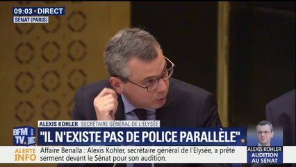 Kohler auditionné au Sénat: "La sanction peut apparaître insuffisante mais au regard des éléments connus le 2 mai cette sanction était proportionnée"