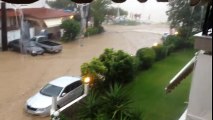 Extreme flooding in Greece sends cars into the sea