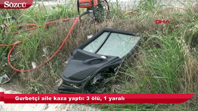 Gurbetçi aile kaza yaptı