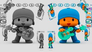 Ten Little Pocoyo Black and White and Blue Colors Compilation and learn Colors for kids