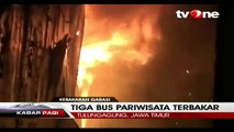 Tiga Bus Pariwisata di Tulungagung Ludes Terbakar