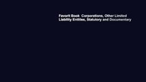 Favorit Book  Corporations, Other Limited Liability Entities, Statutory and Documentary