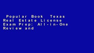 Popular Book  Texas Real Estate License Exam Prep: All-in-One Review and Testing to Pass Texas