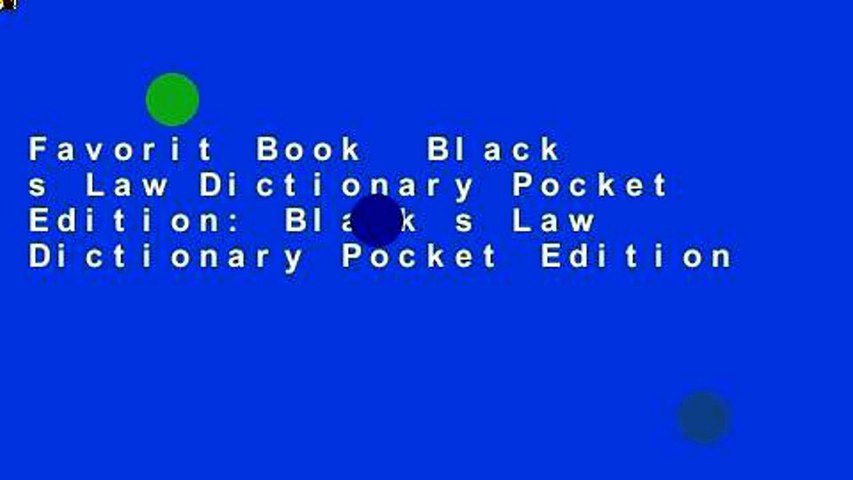 Favorit Book  Black s Law Dictionary Pocket Edition: Black s Law Dictionary Pocket Edition