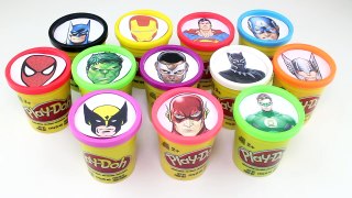 Learn Colors with Superheroes Play Doh Surprise Cups
