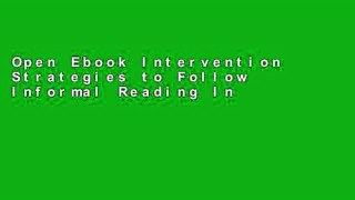 Open Ebook Intervention Strategies to Follow Informal Reading Inventory Assessment: So What Do I