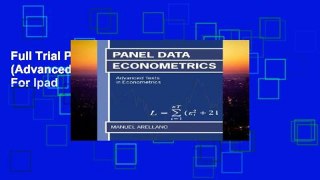 Full Trial Panel Data Econometrics (Advanced Texts In Econometrics) For Ipad