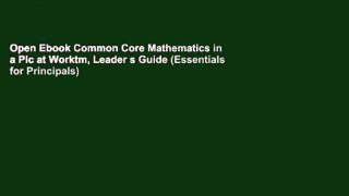 Open Ebook Common Core Mathematics in a Plc at Worktm, Leader s Guide (Essentials for Principals)