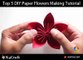 5 DIY Paper Flowers Craft video Tutorial via: Art All The Way,