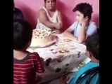 Bestial Chilean boy destroys an unfortunate birthday cake