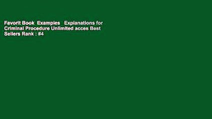 Favorit Book  Examples   Explanations for Criminal Procedure Unlimited acces Best Sellers Rank : #4