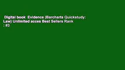 Digital book  Evidence (Barcharts Quickstudy: Law) Unlimited acces Best Sellers Rank : #3