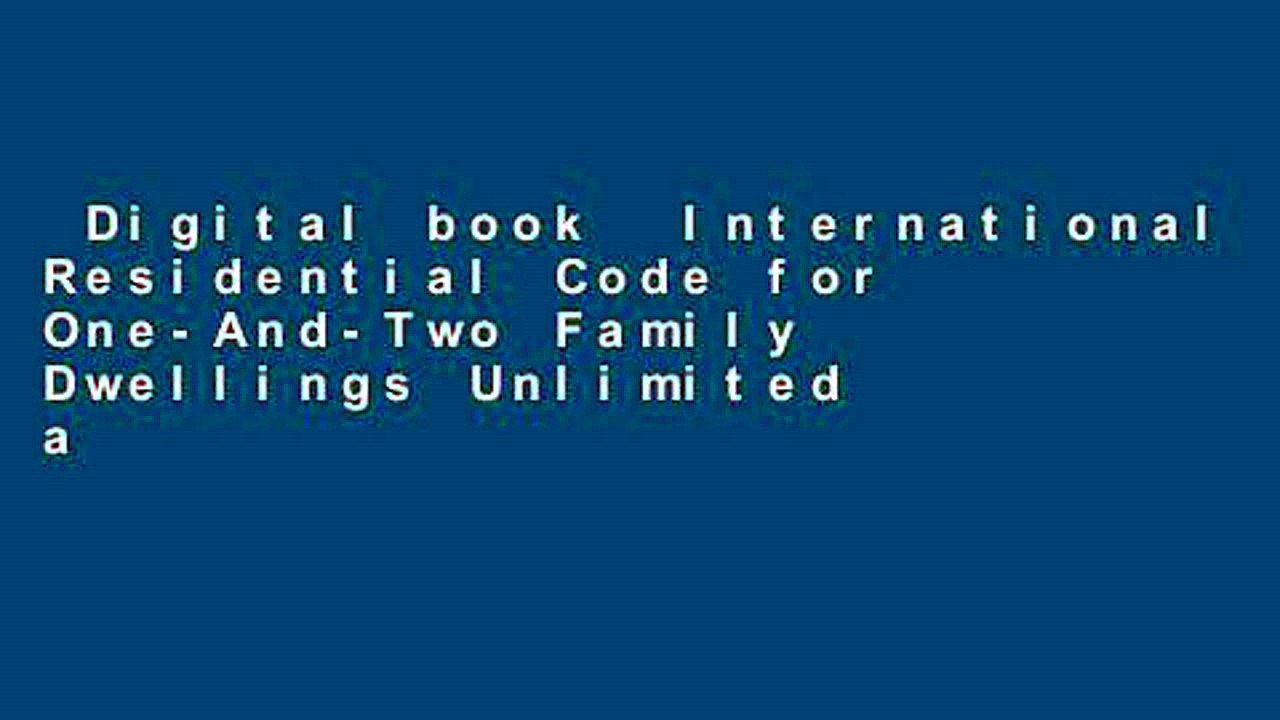 Digital book International Residential Code for OneAndTwo Family
