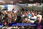 Mil venezolanos son atendidos diariamente en Migraciones