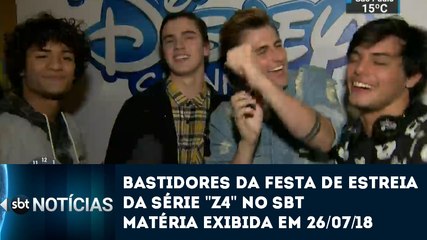 SBT Notícias (26/07/18) - Matéria dos bastidores da festa de estreia da série "Z4" do SBT
