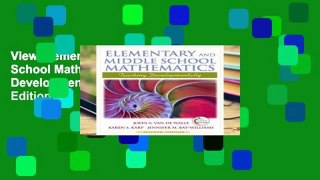 View Elementary and Middle School Mathematics: Teaching Developmentally: United States Edition