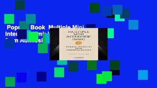 Popular Book  Multiple Mini Interview Mmi: Winning Strategies from Admissions Faculty Unlimited