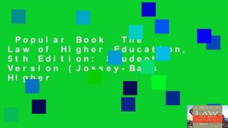 Popular Book  The Law of Higher Education, 5th Edition: Student Version (Jossey-Bass Higher