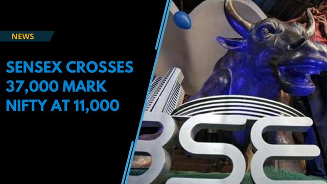 Nifty hits record high, Sensex crosses 37,000 for first time