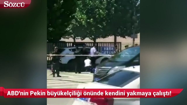 Çin'de bir kadın ABD Büyükelçiliği önünde kendini yakmaya çalıştı