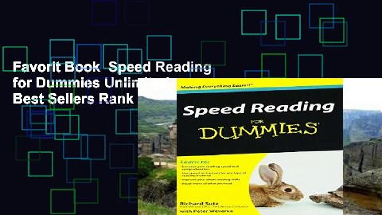 Favorit Book Speed Reading for Dummies Unlimited acces Best Sellers Rank 1 video Dailymotion