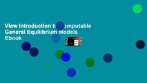 View Introduction to Computable General Equilibrium Models Ebook