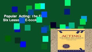 Popular  Acting: The First Six Lessons  E-book