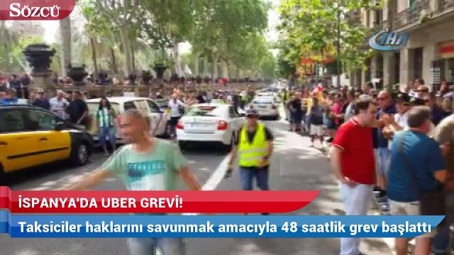 İspanya'da taksiciler Uber'e karşı grevde