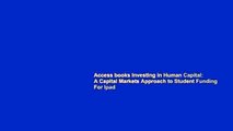 Access books Investing in Human Capital: A Capital Markets Approach to Student Funding For Ipad