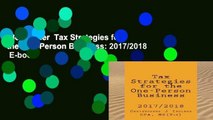 Best seller  Tax Strategies for the One-Person Business: 2017/2018  E-book