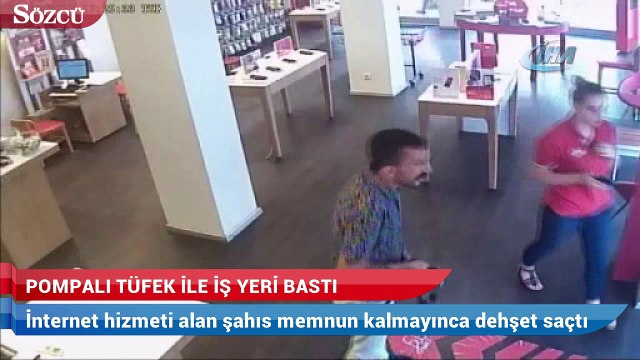 İnternete bağlanamayınca pompalı tüfekle iş yeri bastı