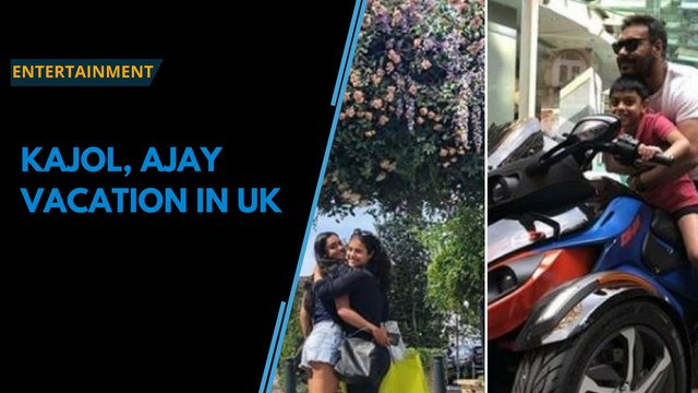 Kajol, Ajay Devgn’s London diaries have Nysa posing with flowers, son Yug on a monster bike