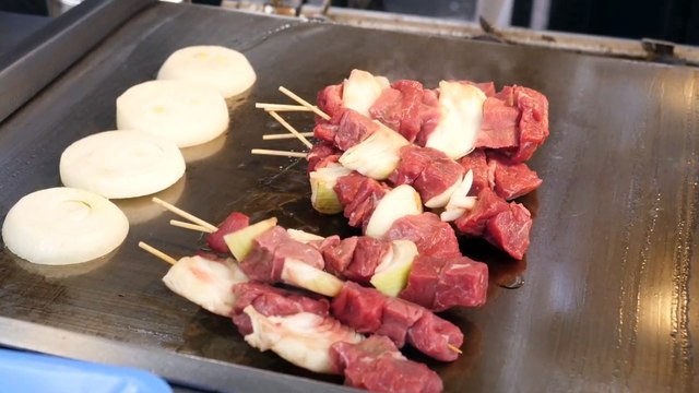 Японская Уличная Еда - Стейк, Шашлык, Дотонбори Осака