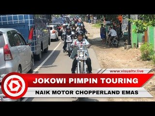 Gaya Jokowi Naik Chopper Emas, Touring Motor di Pelabuhan Ratu