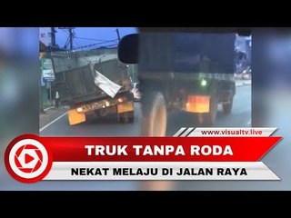 Nekat! Truk Gandeng Ini Tetap Melaju Meski Tanpa Roda belakang