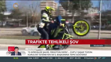 Trafikte tehlikeli şov