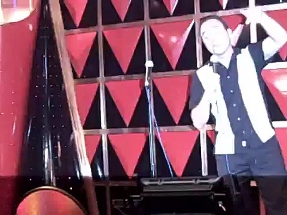 Noah St John Bust A Move Karaoke on Honeymoon Carnival Cruise