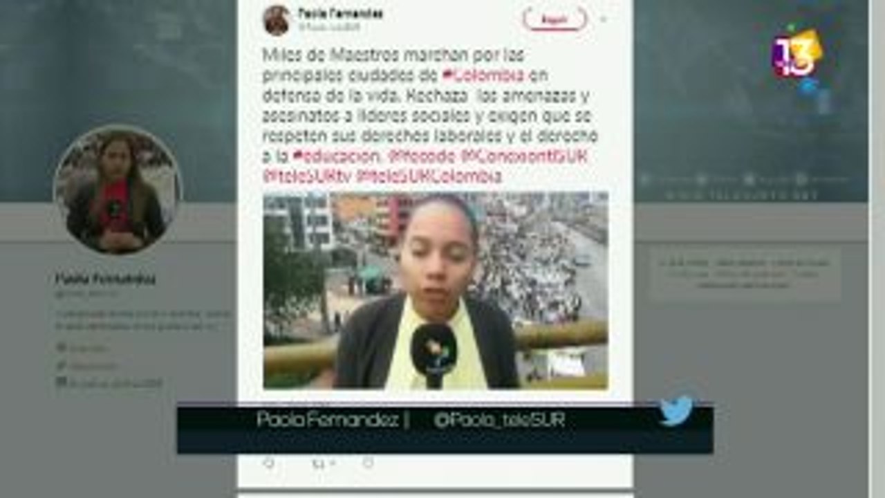 Marchan maestros colombianos para denunciar asesinatos de colegas