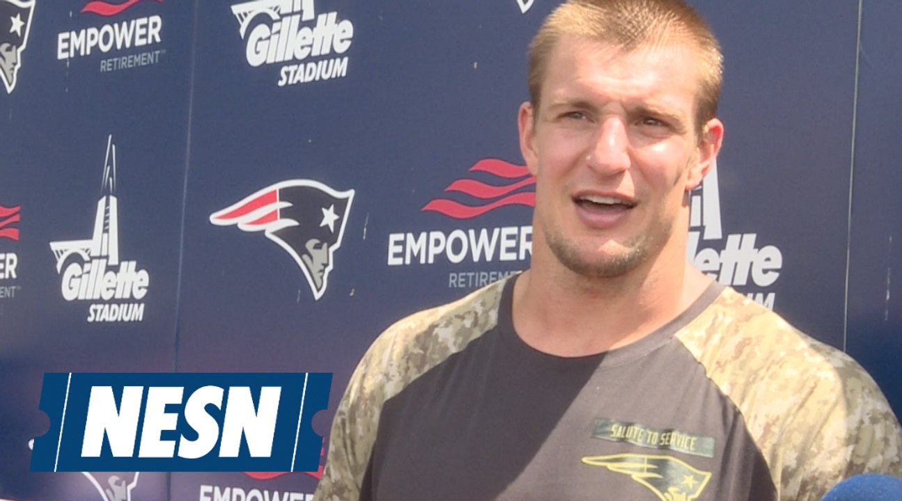 Gronk is ecstatic to be back on the field